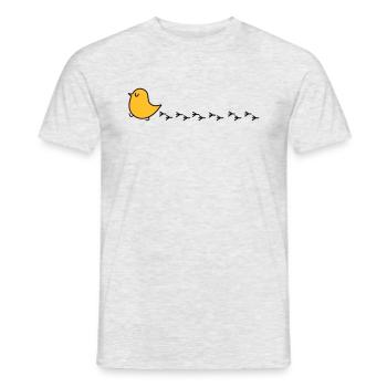 Lustiger Vogel mit Vogelspuren (b) - Männer T-Shirt - Grau meliert - Vorne - AI Model Male 178 dark (178cm)