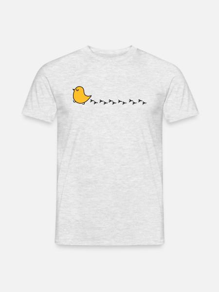 Sjov fugl med fuglespor (b) - Mænd T-shirt - grå meleret