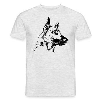 BELGIAN MALINOIS Wilsigns Dog Portrait Dog Dogs - Men's T-Shirt - heather grey - Front - AI Model Male 178 dark (178cm)