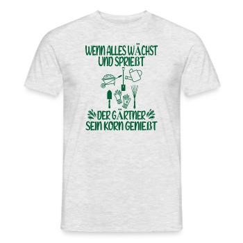 Gärtner Spruch Garten Humor Geschenkidee - Männer T-Shirt - Grau meliert - Vorne - AI Model Male 178 dark (178cm)