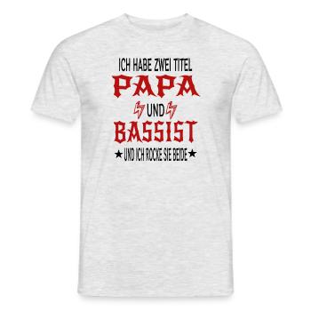 Ich Habe Zwei Titel Papa Und Bassist Vater Spruch - Männer T-Shirt - Grau meliert - Vorne - AI Model Male 178 dark (178cm)