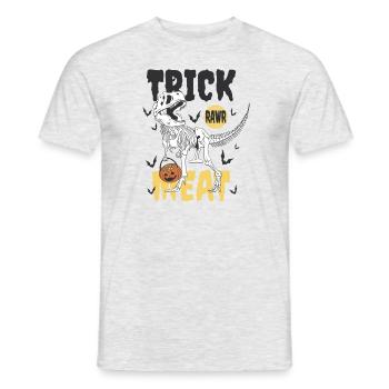 Halloween Dinosaur Trick Rawr Meat - Men's T-Shirt - heather grey - Front - AI Model Male 178 dark (178cm)