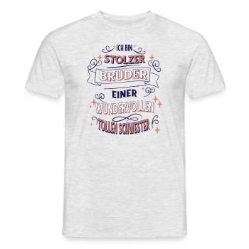 Geschwister Geschenkidee Ich Bin Stolzer Bruder - Männer T-Shirt - Grau meliert - Vorne - AI Model Male 178 dark (178cm)
