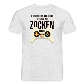 Gaming Gamer Humor Reichet Mir Den Controller - Männer T-Shirt - Grau meliert - Vorne - AI Model Male 178 dark (178cm)