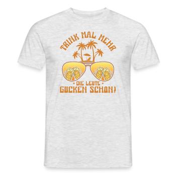 Mallorca Trink Mal Mehr Die Leute Gucken Schon - Männer T-Shirt - Grau meliert - Vorne - AI Model Male 178 dark (178cm)