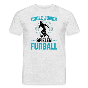 Fußballer Coole Jungs Spielen Fußball Geschenkidee - Männer T-Shirt - Grau meliert - Vorne - AI Model Male 178 dark (178cm)