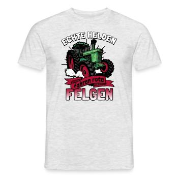 Landwirt Traktor Echte Helden Fahren Rote Felgen - Männer T-Shirt - Grau meliert - Vorne - AI Model Male 178 dark (178cm)
