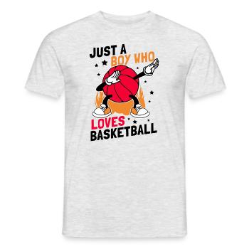 Just A Boy Who Loves Basketball Sports Gift Idea - Men's T-Shirt - heather grey - Front - AI Model Male 178 dark (178cm)