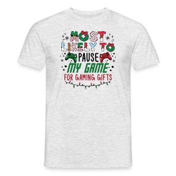 Weihnachten Gamer Pause My Game For Gaming Gifts - Männer T-Shirt - Grau meliert - Vorne - AI Model Male 178 dark (178cm)