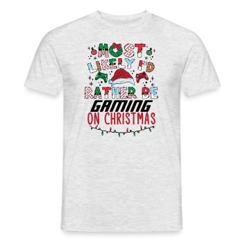 Weihnachten Noël Gamer Gaming à Noël - T-shirt homme - gris chiné - Devant - AI Model Male 178 dark (178cm)