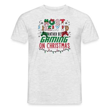 Weihnachten Noël Gamer Gaming à Noël - T-shirt homme - gris chiné - Devant - AI Model Male 178 dark (178cm)