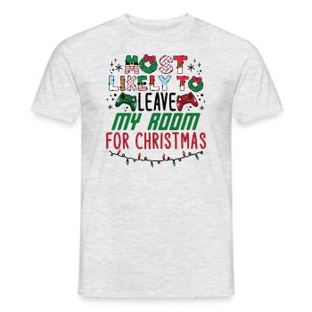 Weihnachten Gaming Gamer Spruch Lustig Humor Xmas - Männer T-Shirt - Grau meliert - Vorne - AI Model Male 178 dark (178cm)