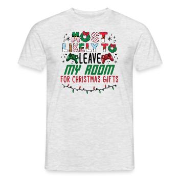 Noël Gamer Gaming Dire Drôle Humour Noël - T-shirt homme - gris chiné - Devant - AI Model Male 178 dark (178cm)