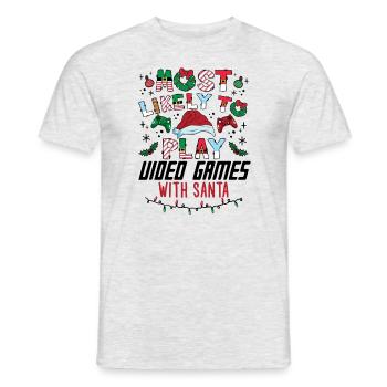 Weihnachten Gamer Gaming Spruch Lustig Humor Xmas - Männer T-Shirt - Grau meliert - Vorne - AI Model Male 178 dark (178cm)