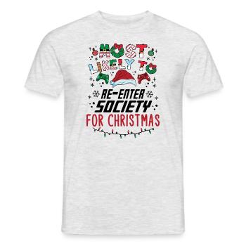 Gamer Gaming Dire Noël Noël Humour Drôle - T-shirt homme - gris chiné - Devant - AI Model Male 178 dark (178cm)