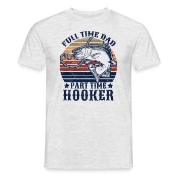 Angler Papa Vater Angeln Geschenkidee Lustig Humor - Männer T-Shirt - Grau meliert - Vorne - AI Model Male 178 dark (178cm)