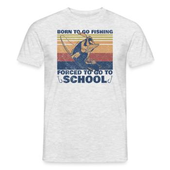 Angeln Né pour aller à la pêche Forcé d’aller à l’école - T-shirt homme - gris chiné - Devant - AI Model Male 178 dark (178cm)