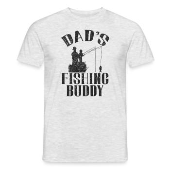 Angeln Angler Vater Sohn Dad's Fishing Buddy - Männer T-Shirt - Grau meliert - Vorne - AI Model Male 178 dark (178cm)