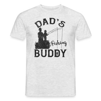 Angeln Angler Vater Sohn Dad's Fishing Buddy - Männer T-Shirt - Grau meliert - Vorne - AI Model Male 178 dark (178cm)