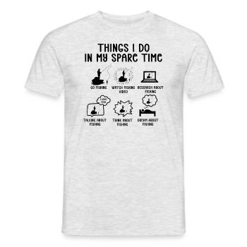 Fishing Fishing Angler Things I Do In My Spare Time - Men's T-Shirt - heather grey - Front - AI Model Male 178 dark (178cm)
