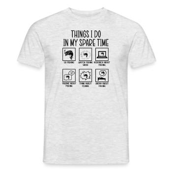Fishing Angler Fishing Things I Do In My Spare Time - Men's T-Shirt - heather grey - Front - AI Model Male 178 dark (178cm)