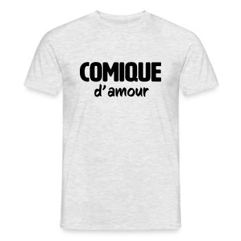 Comique d'amour cadeau humour - T-shirt homme - gris chiné - Devant - AI Model Male 178 dark (178cm)
