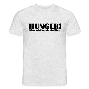 hunger - man schäle mir ein rind - Männer T-Shirt - Grau meliert - Vorne - AI Model Male 178 dark (178cm)
