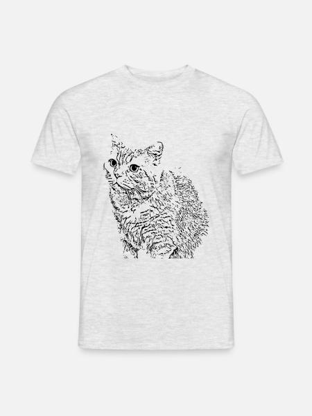 britisch Kurzhaar Katze Katze schwarz Katzen - Männer T-Shirt - Grau meliert