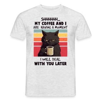 Dictons typiques de la collection de comportement des chats - T-shirt homme - gris chiné - Devant - AI Model Male 178 dark (178cm)