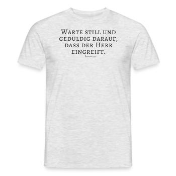 Warten, Jesus, still, geduld, Herr, eingreifen, - Männer T-Shirt - Grau meliert - Vorne - AI Model Male 178 dark (178cm)