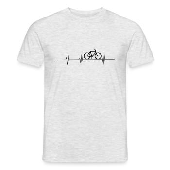 Heartbeat bike heartbeat pulse black - Men's T-Shirt - heather grey - Front - AI Model Male 178 dark (178cm)