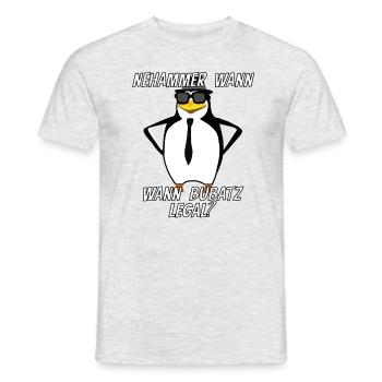 NEHAMMER wann bubatz legal? - Männer T-Shirt - Grau meliert - Vorne - AI Model Male 178 dark (178cm)