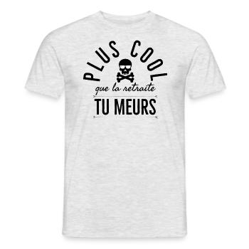 Plus cool que la retraite tu meurs. Humour - T-shirt homme - gris chiné - Devant - AI Model Male 178 dark (178cm)