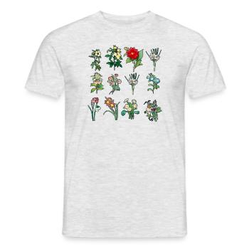 Wildflower, Flowers Plants Botany, Ladies - Men's T-Shirt - heather grey - Front - AI Model Male 178 dark (178cm)