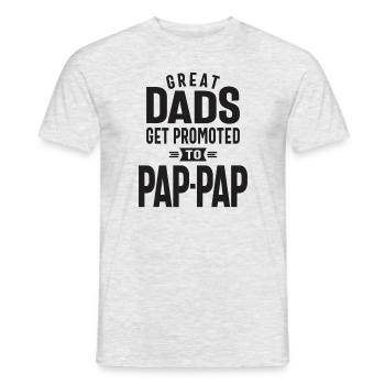 Great Dads Get Promoted to Pap-Pap - Men's T-Shirt - heather grey - Front - AI Model Male 178 dark (178cm)