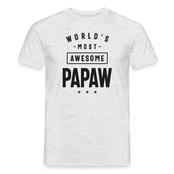 World's Most Awesome Papaw - Funny Dad Grandpa - Men's T-Shirt - heather grey - Front - AI Model Male 178 dark (178cm)