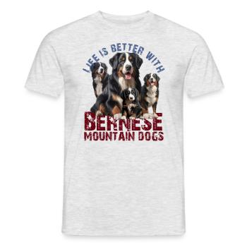Berner Sennenhund - Männer T-Shirt - Grau meliert - Vorne - AI Model Male 178 dark (178cm)