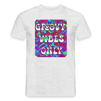 Groovy Vibes Only - Men's T-Shirt - heather grey - Front - AI Model Male 178 dark (178cm)