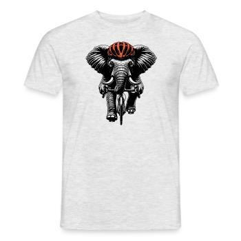Cycling Elephant - Men's T-Shirt - heather grey - Front - AI Model Male 178 dark (178cm)