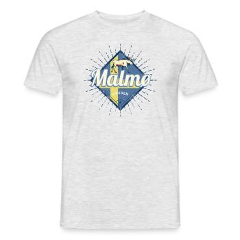 Malmö Suède Drapeau rétro Vintage orignal souvenir - T-shirt homme - gris chiné - Devant - AI Model Male 178 dark (178cm)