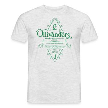Harry Potter Ollivanders Geschäft Grünes Logo - Männer T-Shirt - Grau meliert - Vorne - AI Model Male 178 dark (178cm)