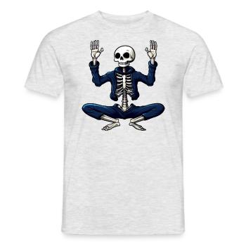 Skeletons Yoga Blue - Men's T-Shirt - heather grey - Front - AI Model Male 178 dark (178cm)