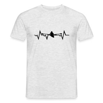 Rowing ECG Heartbeat - Men's T-Shirt - heather grey - Front - AI Model Male 178 dark (178cm)