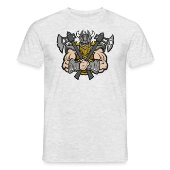 Vikings with axe - Men's T-Shirt - heather grey - Front - AI Model Male 178 dark (178cm)