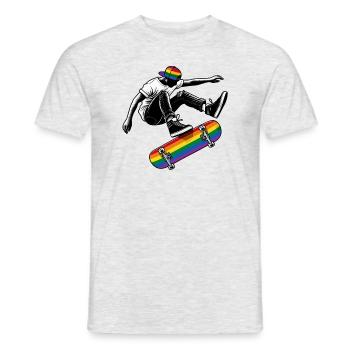 LGBTQ Skater - Männer T-Shirt - Grau meliert - Vorne - AI Model Male 178 dark (178cm)