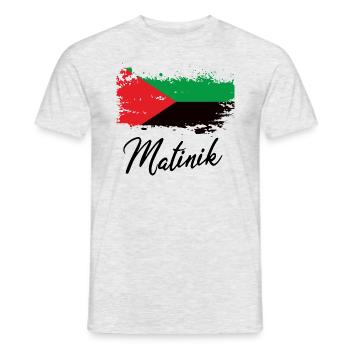 Martinique Matnik drapeau grunge - T-shirt homme - gris chiné - Devant - AI Model Male 178 dark (178cm)