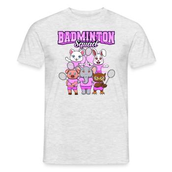 Shuttlecock Badminton Squad en forme d'animaux - T-shirt homme - gris chiné - Devant - AI Model Male 178 dark (178cm)
