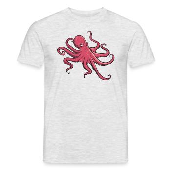 I like octopus - eight tentacles - squid - Men's T-Shirt - heather grey - Front - AI Model Male 178 dark (178cm)