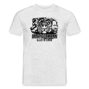 Bärtiger Mann, Bär Tiger Mann, Vater, Papa - Männer T-Shirt - Grau meliert - Vorne - AI Model Male 178 dark (178cm)