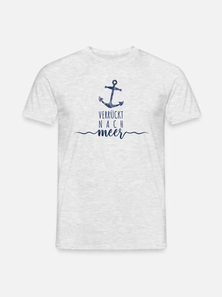 Verrückt nach Meer - Wellen Nordsee - Männer T-Shirt - Grau meliert